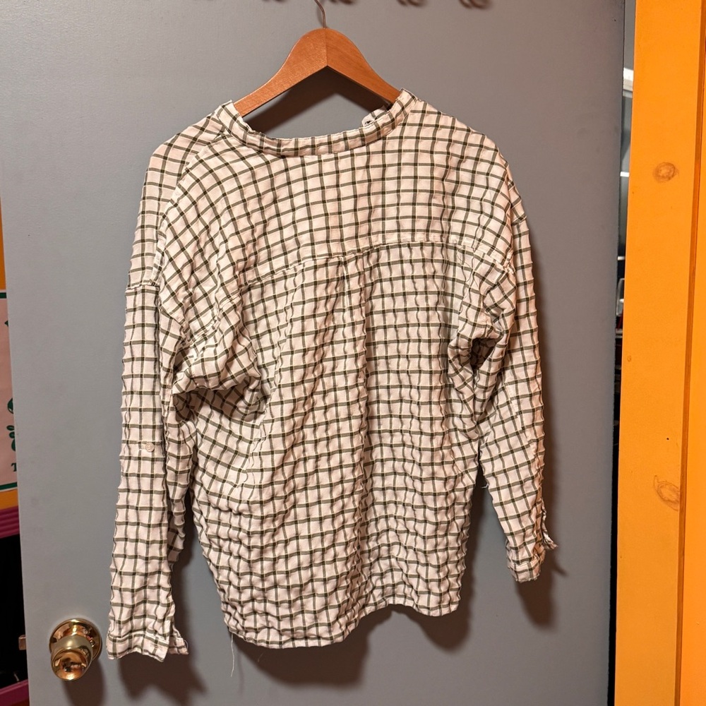 Max Studio Checkered Button Down Shirt M - image 8